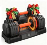 2026 updated adjustable dumbbell set of 2, 110lbs/50lbs weights dumbbell set with storage box, 25lbs/55lbs adjustable weights with anti slip silicone grip, weight set for home gym suit both men and women