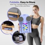 pilates board,foldable pilates reformer equipment with timer, multi purpose portable pilates reformer machine home pilates kit for home workout,fitness,exercise,abs