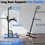sportsroyals power tower pull up bar station, 450lbs stable pull up dip station for home gym strength training equipment