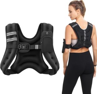 zelus weighted vest, 6lb/8lb/12lb/16lb/20lb/25lb/30lb weight vest with reflective stripe for workout, strength training, running, fitness, muscle building, weight loss, weightlifting