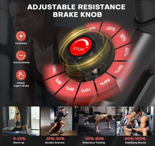 exercise bike, adjustable magnetic resistance stationary bikes for home with app compatible, silent indoor cycling bike with 350lbs weight capacity comfortable seat, digital monitor & phone mount