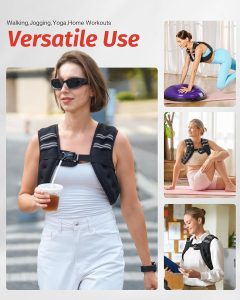 zelus weighted vest, 6lb/8lb/12lb/16lb/20lb/25lb/30lb weight vest with reflective stripe for workout, strength training, running, fitness, muscle building, weight loss, weightlifting