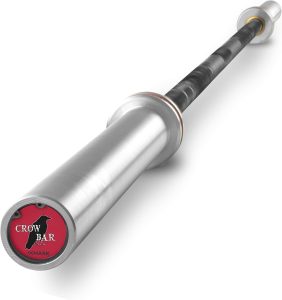 xmark crowbar 7ft olympic barbell, bar for weight lifting and powerlifting, fits 2" weight plates, dual spec knurling iwf, ipf, and center knurling, 1500lb wgt capacity