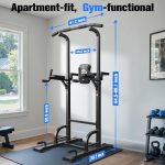sportsroyals power tower pull up bar station, 450lbs stable pull up dip station for home gym strength training equipment