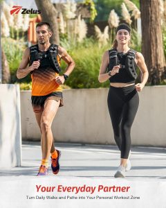 zelus weighted vest, 6lb/8lb/12lb/16lb/20lb/25lb/30lb weight vest with reflective stripe for workout, strength training, running, fitness, muscle building, weight loss, weightlifting