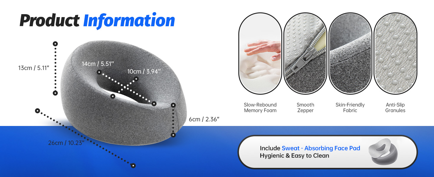 Size and Material of face-down massage Pillow
