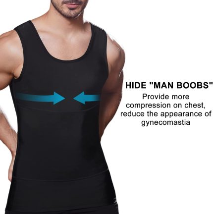 mens slimming compression shirt, body shaper workout tank top, gynecomastia tummy control undershirts change in seconds