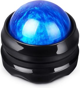 massage roller ball, neck massager for pain relief, deep tissue massage tool, sore muscle relief, lymphatic drainage, tummy tuck post surgery supplies (blue)
