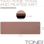 tone fitness yoga mat 1/4" thick non slip exercise & pilates mat for home workouts with carrying strap | multiple options