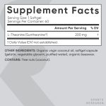 sports research double strength l theanine supplement suntheanine softgels for focus, relaxation & alertness non drowsy support made with coconut oil, non gmo & gluten free 200mg, 60 count