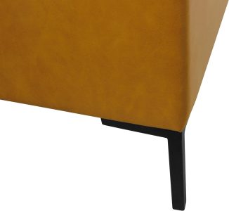 homepop upholstered storage bench with metal leg|homepop home décor|bench with storage for living room & entryway faux leather brown