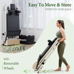 paeta pilates reformer, 91" foldable reformer pilates machine with adjustable reformer heights, pilates equipment with piano wire spings and jump boards
