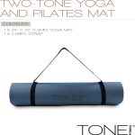 tone fitness yoga mat 1/4" thick non slip exercise & pilates mat for home workouts with carrying strap | multiple options