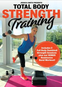total body strength training dvd: two full body, strength building dumbbell workouts plus bonus travel friendly resistance band work out with jessica smith