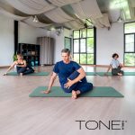 tone fitness yoga mat 1/4" thick non slip exercise & pilates mat for home workouts with carrying strap | multiple options