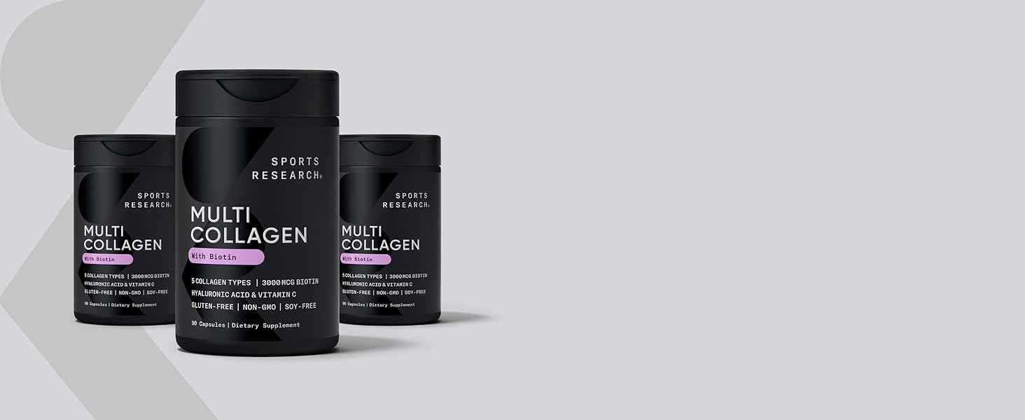 Vegan Biotin Multi Collagen 3000mcg Extra Strength Vitamin B7 Coconut Oil supports hair skin & nails