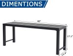 Black Outdoor Backless Bench for Garden, Set of 2, Metal Outdoor Bench Weatherproof, Patio Benches for Outdoors, Benches Seat for Backyard, Porch, Plant Stand and Holder - Image 2