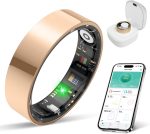 BIEMHA IP68 Waterproof Smart Ring - Fitness & Health Tracker with Sleep/Exercise Monitoring, Unisex for Women Men, iOS & Android Compatible, Long Lasting Battery Life, No Subscription (Rose Gold, 10)