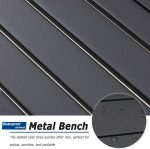 Black Outdoor Backless Bench for Garden, Set of 2, Metal Outdoor Bench Weatherproof, Patio Benches for Outdoors, Benches Seat for Backyard, Porch, Plant Stand and Holder - Image 7