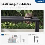 Black Outdoor Backless Bench for Garden, Set of 2, Metal Outdoor Bench Weatherproof, Patio Benches for Outdoors, Benches Seat for Backyard, Porch, Plant Stand and Holder - Image 6