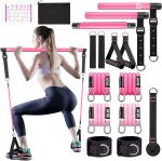 Bbtops Pilates Bar Kit with Resistance Bands,Pilates Bar with Stackable Bands Workout Equipment for Legs,Hip,Waist and Arm,Exercise Fitness Equipment for Women & Men Home Gym Yoga Pilates