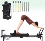Foldable Pilates Reformer Machine, Dual Resistance with Springs and Cords, Pilates Equipment for Home and Gym Use, Suitable for Advanced and Beginners Users, Up to 400 lbs Capacity