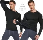 5 or 4 Pack Men's Thermal Compression Shirt Fleece Lined Long Sleeve Athletic Base Layer Cold Weather Gear Workout Top - Image 2