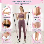 COFOF Pilates Bar Kit with Resistance Bands, Multifunctional Yoga Pilates Bar with Heavy-Duty Metal Adjustment Buckle, Portable Home Gym Pilates Resistance Bar Kit for Women Full Body Workouts - Image 7