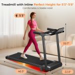 Aiteid Treadmill with Incline,3.0HP Small Treadmills for Home,Portable Electric Treadmill with Handles,Lightweight Walking Pad,Compact Running Treadmills,Walking Pad with Handle,300LBS Capacity - Image 9