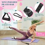 COFOF Pilates Bar Kit with Resistance Bands, Multifunctional Yoga Pilates Bar with Heavy-Duty Metal Adjustment Buckle, Portable Home Gym Pilates Resistance Bar Kit for Women Full Body Workouts - Image 2
