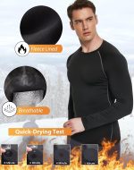 5 or 4 Pack Men's Thermal Compression Shirt Fleece Lined Long Sleeve Athletic Base Layer Cold Weather Gear Workout Top - Image 4