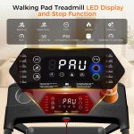 Aiteid Treadmill with Incline,3.0HP Small Treadmills for Home,Portable Electric Treadmill with Handles,Lightweight Walking Pad,Compact Running Treadmills,Walking Pad with Handle,300LBS Capacity - Image 3