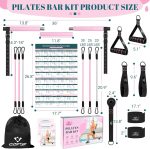 COFOF Pilates Bar Kit with Resistance Bands, Multifunctional Yoga Pilates Bar with Heavy-Duty Metal Adjustment Buckle, Portable Home Gym Pilates Resistance Bar Kit for Women Full Body Workouts - Image 5