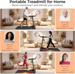 Aiteid Treadmill with Incline,3.0HP Small Treadmills for Home,Portable Electric Treadmill with Handles,Lightweight Walking Pad,Compact Running Treadmills,Walking Pad with Handle,300LBS Capacity - Image 5