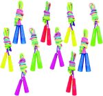 10 pcs Rainbow Jump Rope Set Durable Nylon Skipping Ropes,Safty Vibrant Jumping Ropes for Girls or Boys Physical Education Skipping Rope(7.2 Feet)