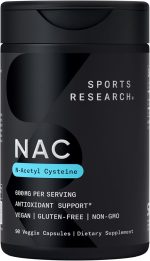 Sports Research Vegan NAC Supplement (N-Acetyl Cysteine) 600 mg - Supports Antioxidant Activity - NAC 600 mg - Non-GMO - 90 Capsules for Adults Daily Use
