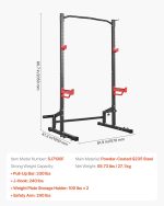 VEVOR Power Cage Squat Rack, Multifunctional Squat Rack for Home Gym, Workout Strength Training Equipment for Bench Press Squats Pull-Up - Image 7