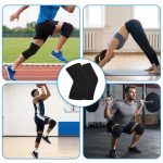 Bamboo Knee Sleeve, Black Bamboo Compression Knee Brace, Elastic Breathable Knees Braces, Thicken Thermal Relieve Knees Pain Leg Pads for Women Men Running Volleyball Cycling Dance(Large) - Image 7