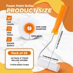 24 Pcs 4 Inch Foam Paint Rollers with Roller Frame Kit High Density Foam Paint Roller House Painting Supplies, Mini Rollers Accessories for Painting Walls, Doors, Furniture, Trim, Cabinets - Image 2