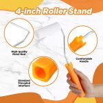 24 Pcs 4 Inch Foam Paint Rollers with Roller Frame Kit High Density Foam Paint Roller House Painting Supplies, Mini Rollers Accessories for Painting Walls, Doors, Furniture, Trim, Cabinets - Image 4