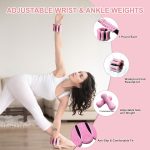 KANGFITER Pilates Equipment Kit for Home Workout, Pilates Ring and Ball Set with Adjustable Ankle Wrist Weights, Resistance Bands, Tape Measure, Bag, Pilates Essentials Accessories for Women Yoga - Image 3