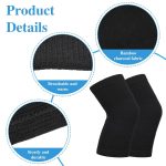 Bamboo Knee Sleeve, Black Bamboo Compression Knee Brace, Elastic Breathable Knees Braces, Thicken Thermal Relieve Knees Pain Leg Pads for Women Men Running Volleyball Cycling Dance(Large) - Image 4