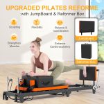 Pilates Reformer, Foldable Pilates Machine with Jump Board & Pilates Box (4 Springs & 5 Resistance Cords) for Home Gym Workout, Pilate Equipment Kit for Beginners & Advanced Users, Up to 500 LBS - Image 2