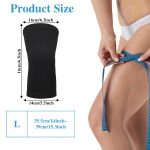 Bamboo Knee Sleeve, Black Bamboo Compression Knee Brace, Elastic Breathable Knees Braces, Thicken Thermal Relieve Knees Pain Leg Pads for Women Men Running Volleyball Cycling Dance(Large) - Image 3