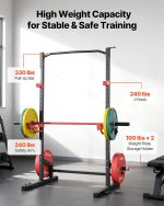 VEVOR Power Cage Squat Rack, Multifunctional Squat Rack for Home Gym, Workout Strength Training Equipment for Bench Press Squats Pull-Up - Image 3