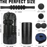 Foam Roller Set - High Density Back Roller, Muscle Roller Stick | Foot Fasciitis Ball, Stretching Strap, Massager Ball for Whole Body Physical Therapy & Exercise, Back Pain, Leg, Deep Tissue - Image 2