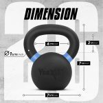 Yes4All Powder Coated Kettlebell, Cast Iron Core Kettlebells with Non-Slip Handle & Flat Bottom for Conditioning, Heavy Duty for Strength Training, 9lb to 71lb - Single & Pair - Image 2
