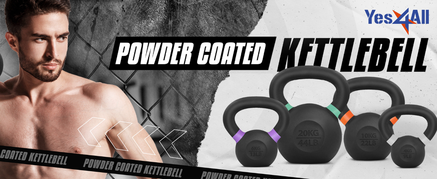 Strength training kettlebells for full-body workouts and home gym exercises.