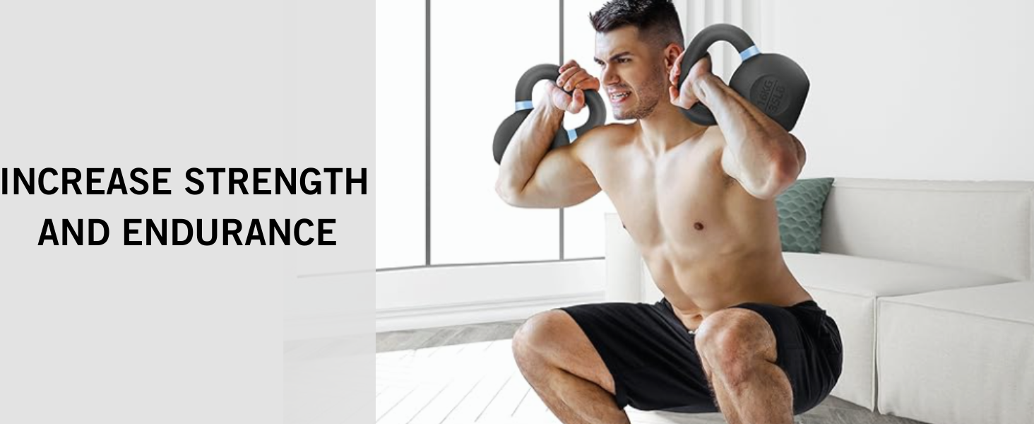 Kettlebells 30 lbs for swings, squats, presses, and strength training.