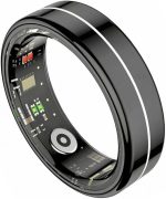 Smart Ring Health Tracker for Women Men, 24/7 Health Monitor(Heart Rate/Blood Oxygen/ HRV/Stress/Sleep Tracker) Waterproof Multisports Fitness Ring with Dedicated APP No Subscription Fee (Black, 8#)